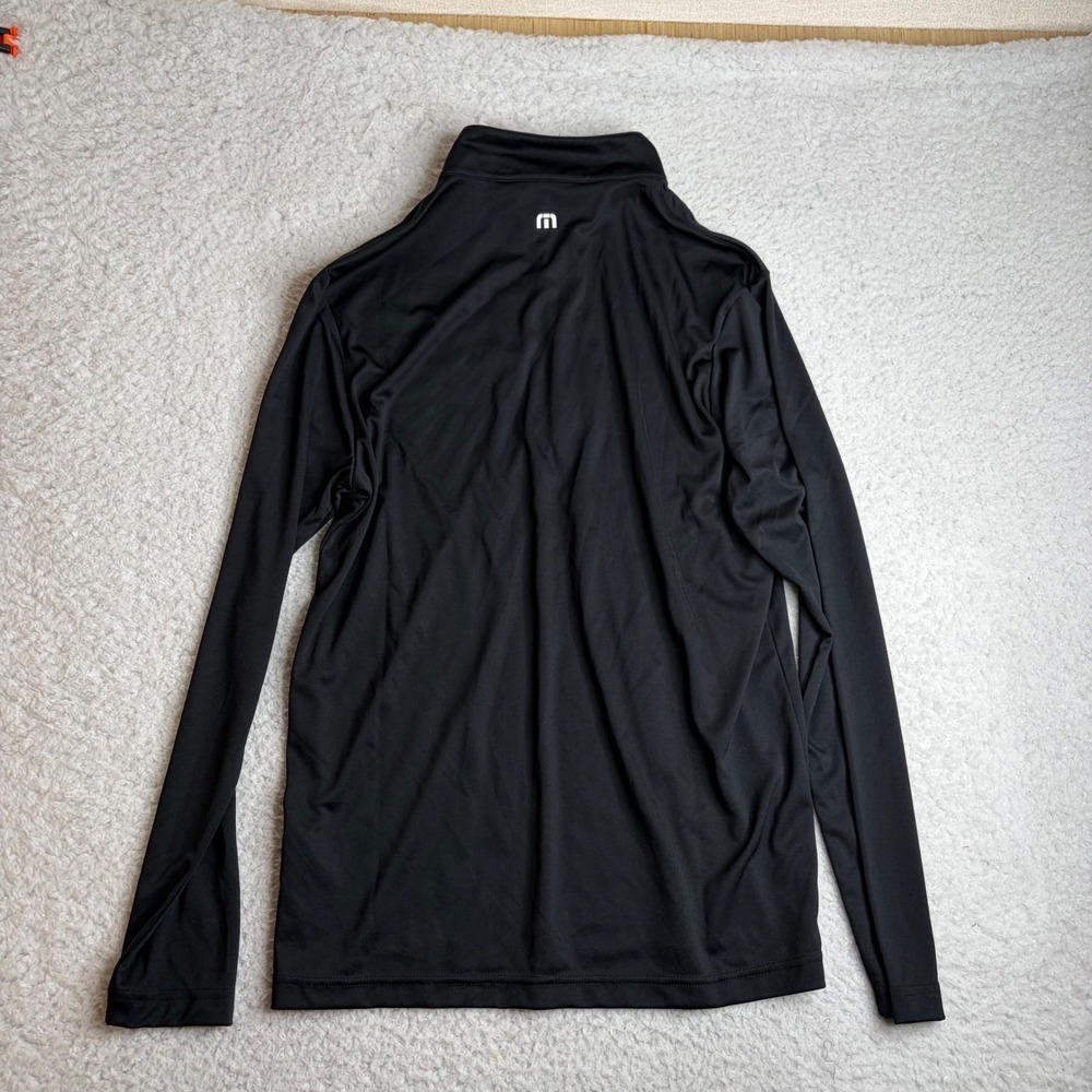 NEW TravisMathew Mens Quarter Zip Pullover Black Deloitte Logo Size M stretch - Picture 5 of 7